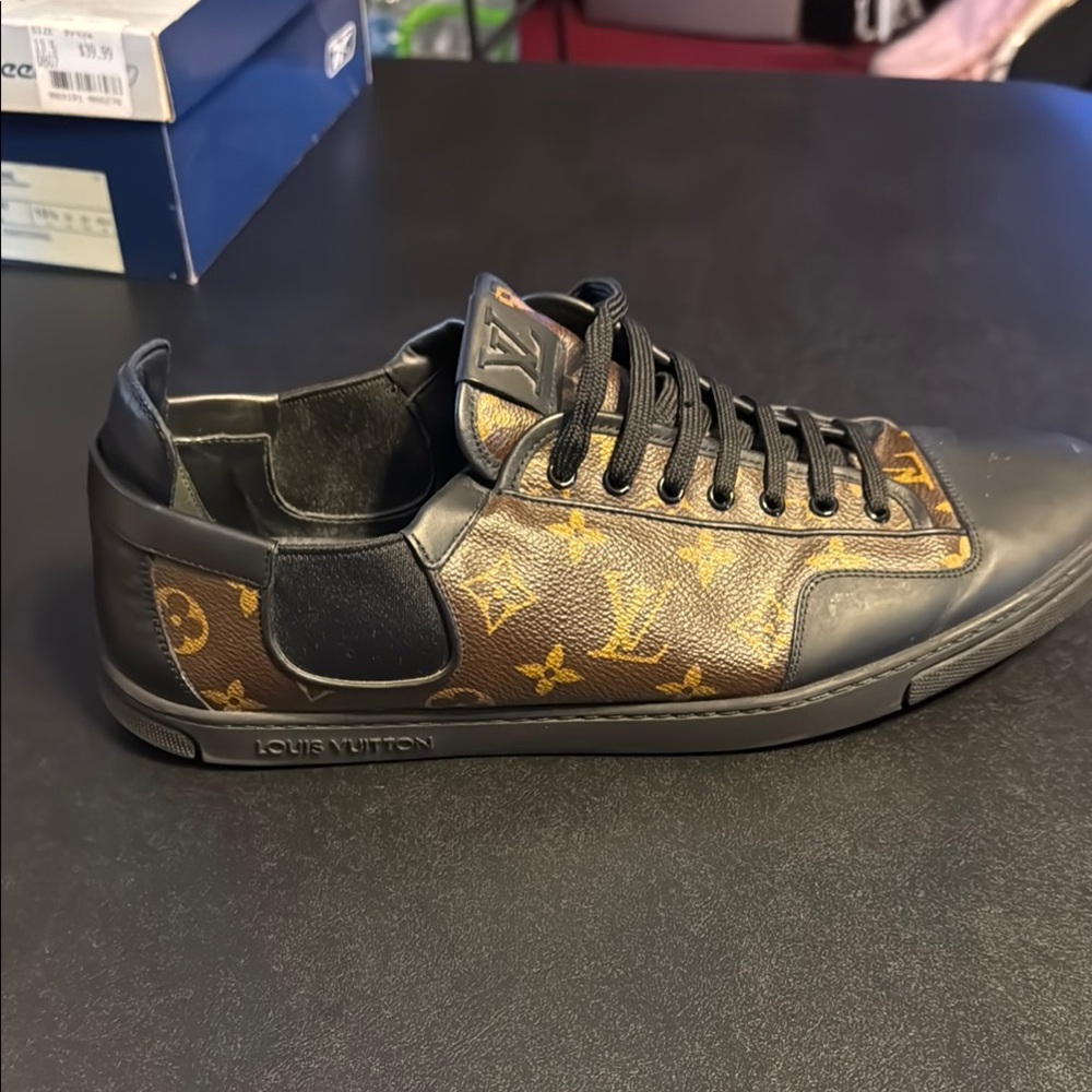Louis Vuitton Men's Black and Brown Sneakers - Picture 2 of 5